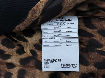 DOLCE&GABBANA DOLCE&GABBANA Collarless Jacket Corset Leopard Print Size 40 Jacket