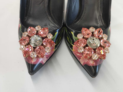 DOLCE&GABBANA DOLCE&GABBANA High Heel Floral Beaded Pumps Size 38