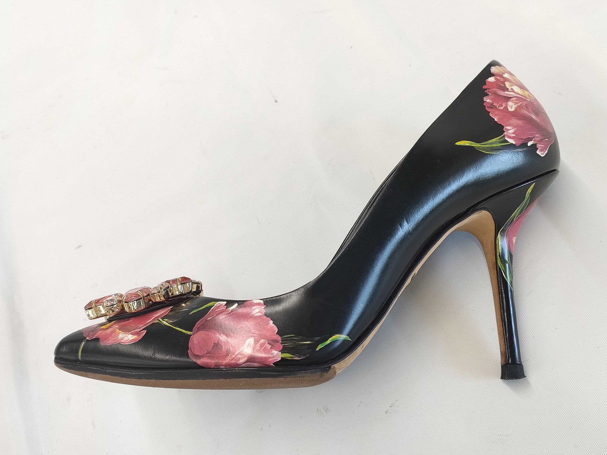 DOLCE&GABBANA DOLCE&GABBANA High Heel Floral Beaded Pumps Size 38