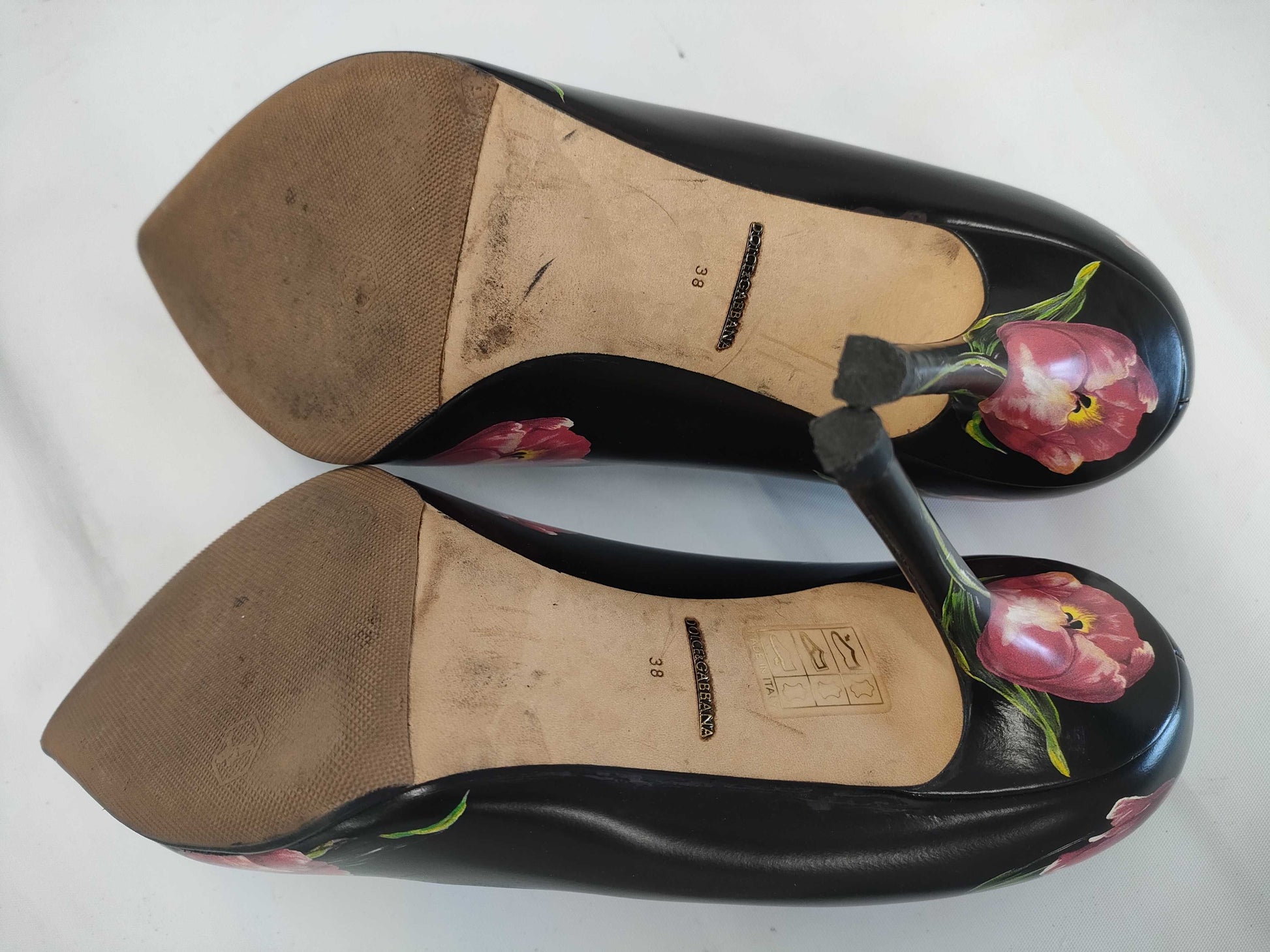 DOLCE&GABBANA DOLCE&GABBANA High Heel Floral Beaded Pumps Size 38