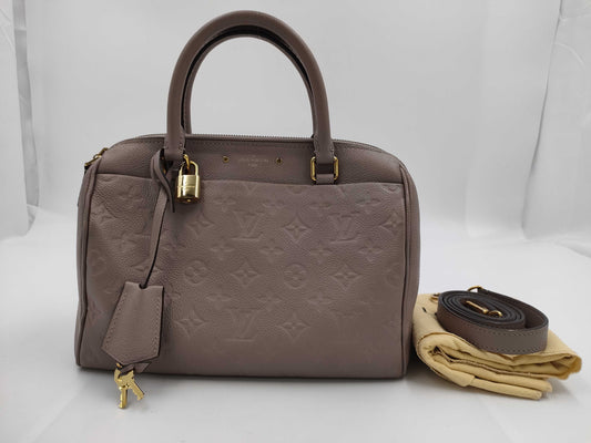 LOUIS VUITTON Speedy Bandouliere 25 Shoulder Bag Monogram Empreinte M44068 Gold Hardware Leather AR2186 Handbag