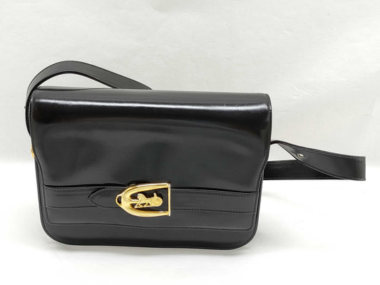 CELINE CELINE Leather Shoulder Bag with Carriage Hardware