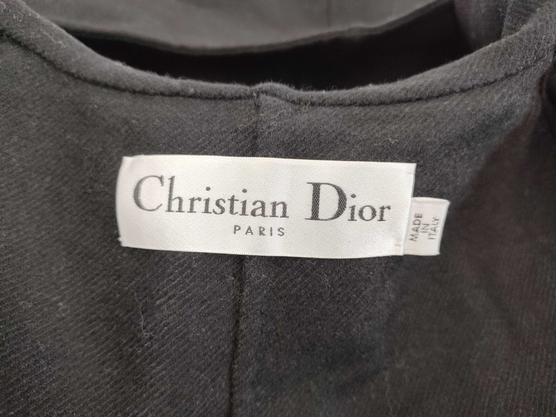 Dior Christian Dior 2018AW 850M14A1116 Hooded Coat, Double Breasted, Black, Size 36