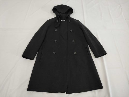 Dior Christian Dior 2018AW 850M14A1116 Hooded Coat, Double Breasted, Black, Size 36