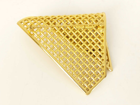 Dior Christian Dior Gold Rhinestone Brooch Jewelry Brooch