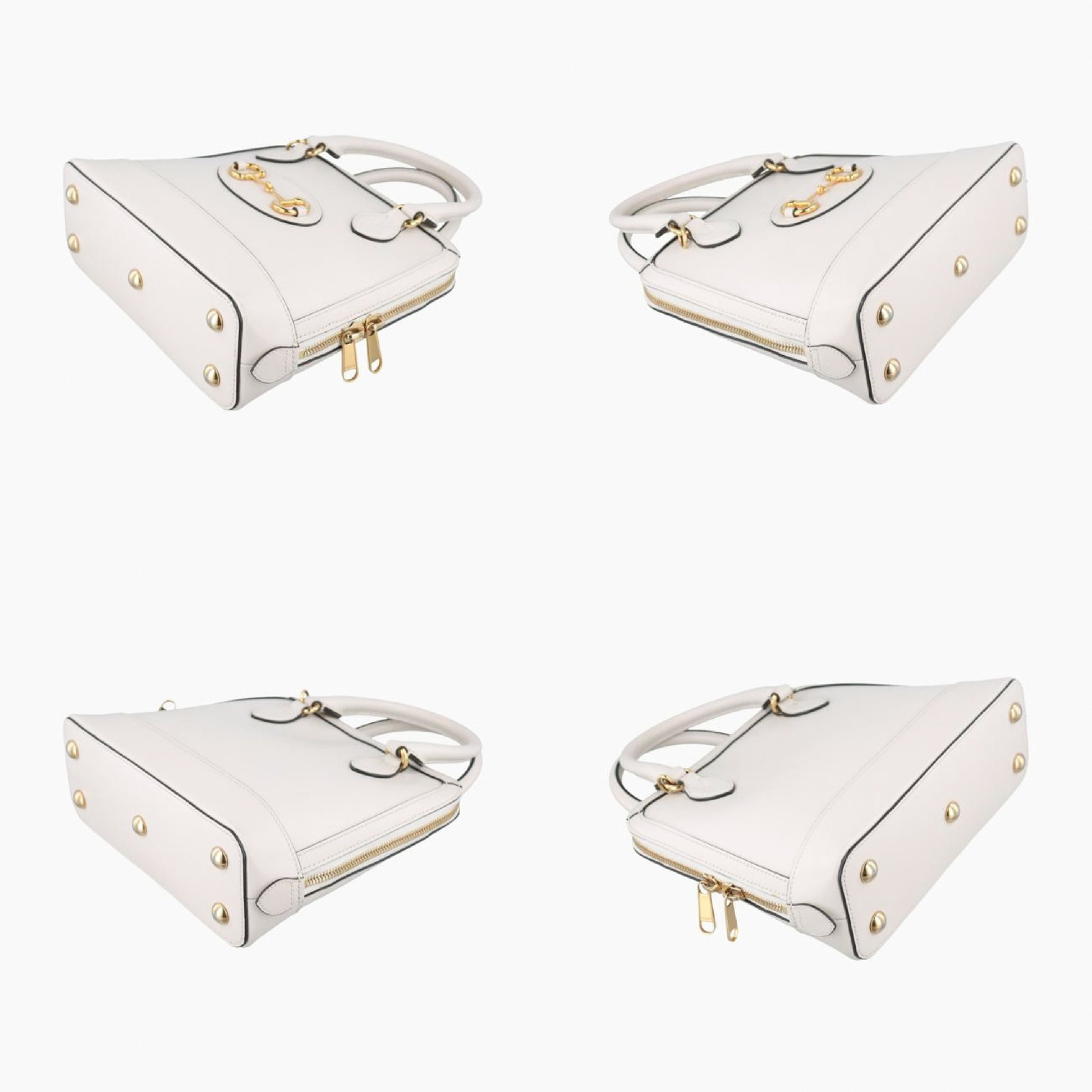 GUCCI Horsebit 1955 White Leather 621220F031970629 Shoulder Bag