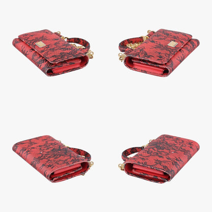 D&G Lace Wallet Mini Red x Black Shoulder Bag