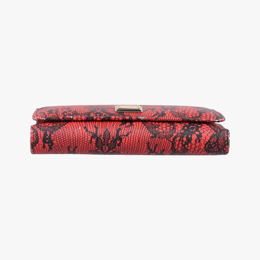D&G Lace Wallet Mini Red x Black Shoulder Bag