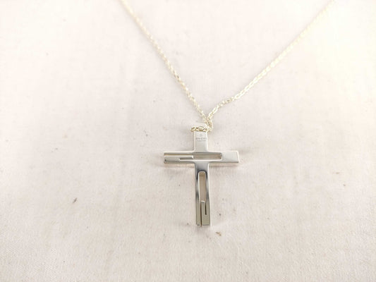 GUCCI GG Cross Silver Necklace
