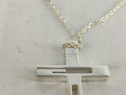 GUCCI GG Cross Silver Necklace