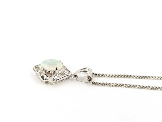 OP 0.59ct D 0.30ct PT900/850 7.5g Necklace 