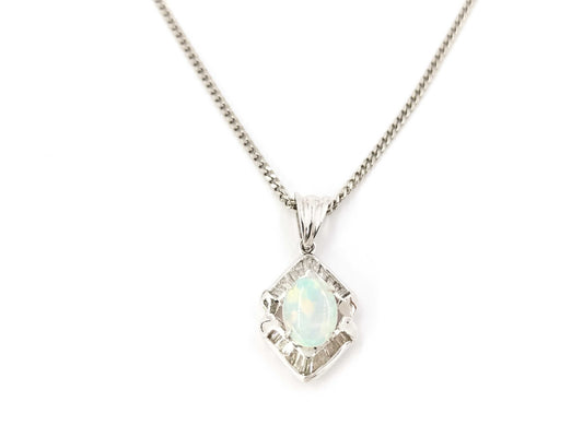 OP 0.59ct D 0.30ct PT900/850 7.5g Necklace 