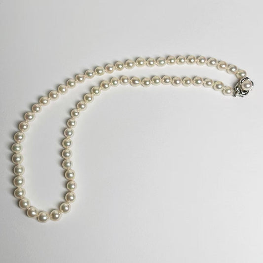 TASAKI Pearl Diameter Approx. 6.5mm-6.9mm Sterling Silver Necklace 