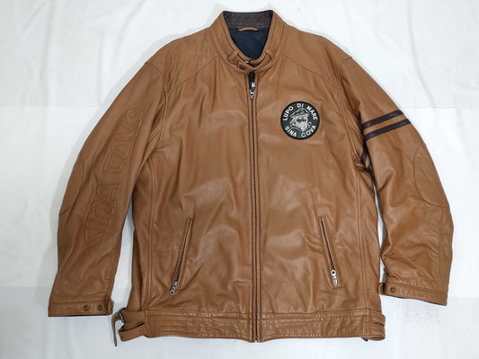 SINA COVA Leather Jacket Camel