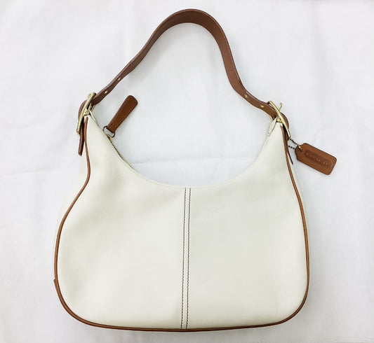 COACH K2W-9342 Ergo Leather Two-Tone Off-White/Brown Handbag