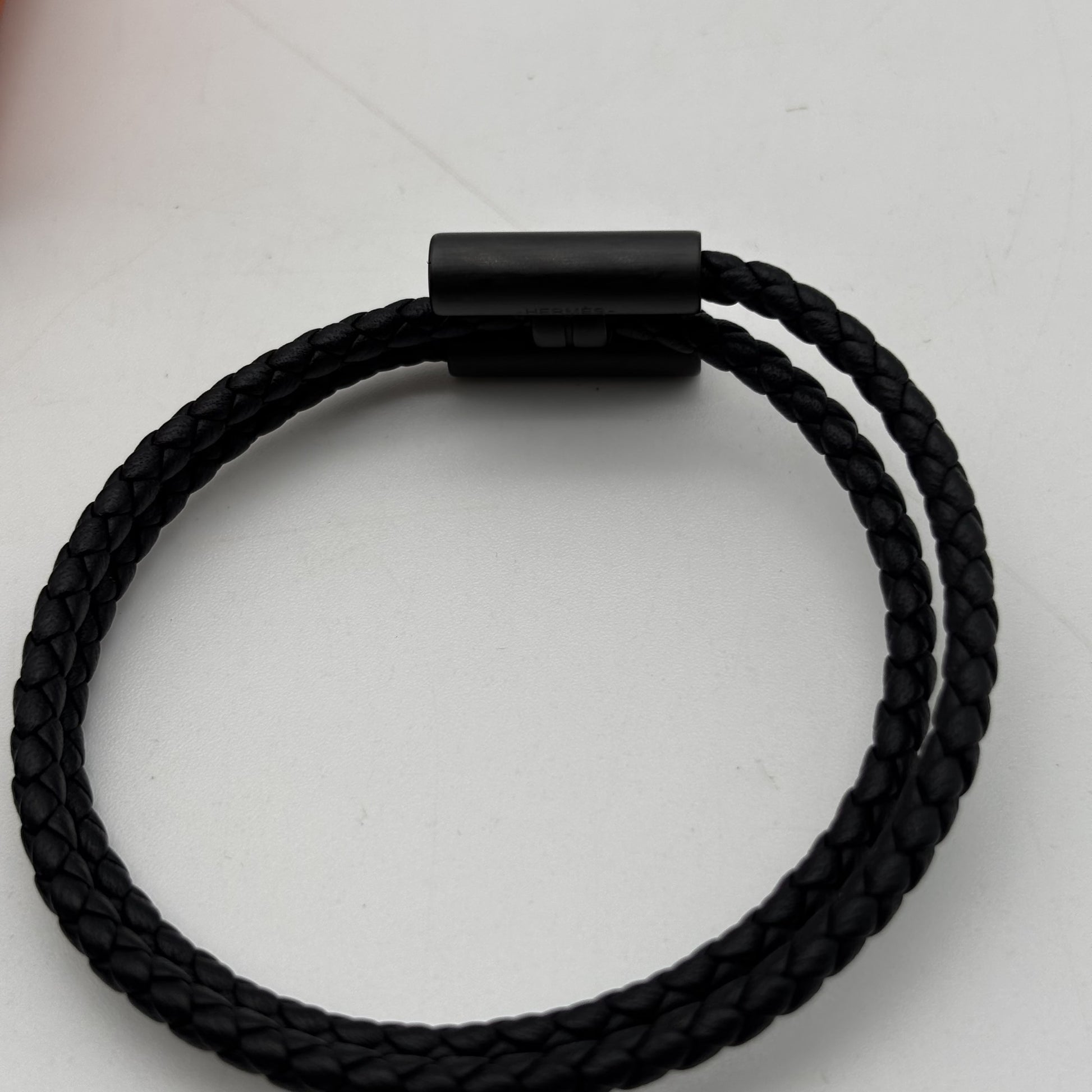 HERMES Tournis Black Bracelet/Bangle