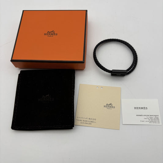 HERMES Tournis Black Bracelet/Bangle