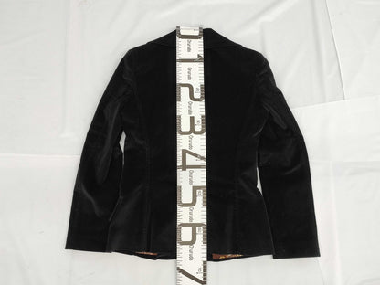 DOLCE & GABBANA Velvet Tailored Jacket, Floral Print, Black, Size 42