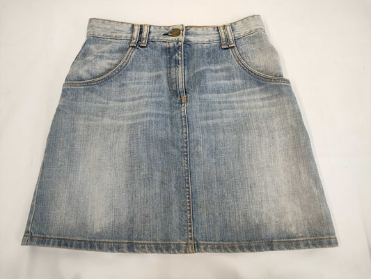 Chloe Chloe Short Denim Skirt Logo Patch Size 36 Skirt