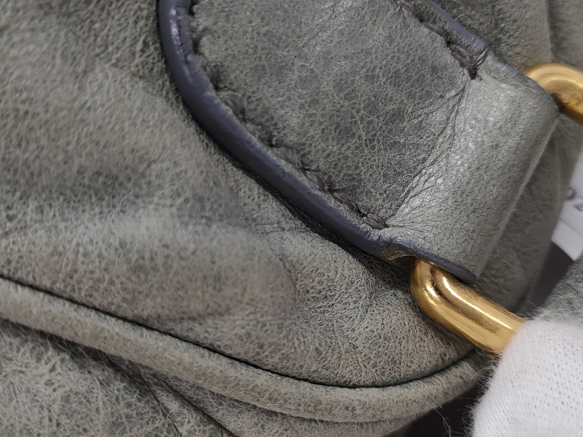 Miu Miu Miu Miu Miu Handbag 2-way Shoulder Bag Leather Khaki Gray Bag