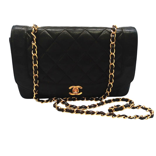 CHANEL Diana Chain Shoulder Bag with Seal Marks
