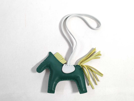 HERMES Brand New, Unused HERMES Rodeo Charm Pegasus Mint/Sesame/Blue Brume Anjou Milo U Engraved Bag Charm Other Accessories