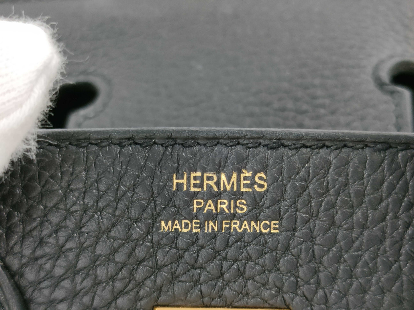 HERMES Birkin 25 Togo Black Gold Hardware Z Stamp Black Noir Handbag