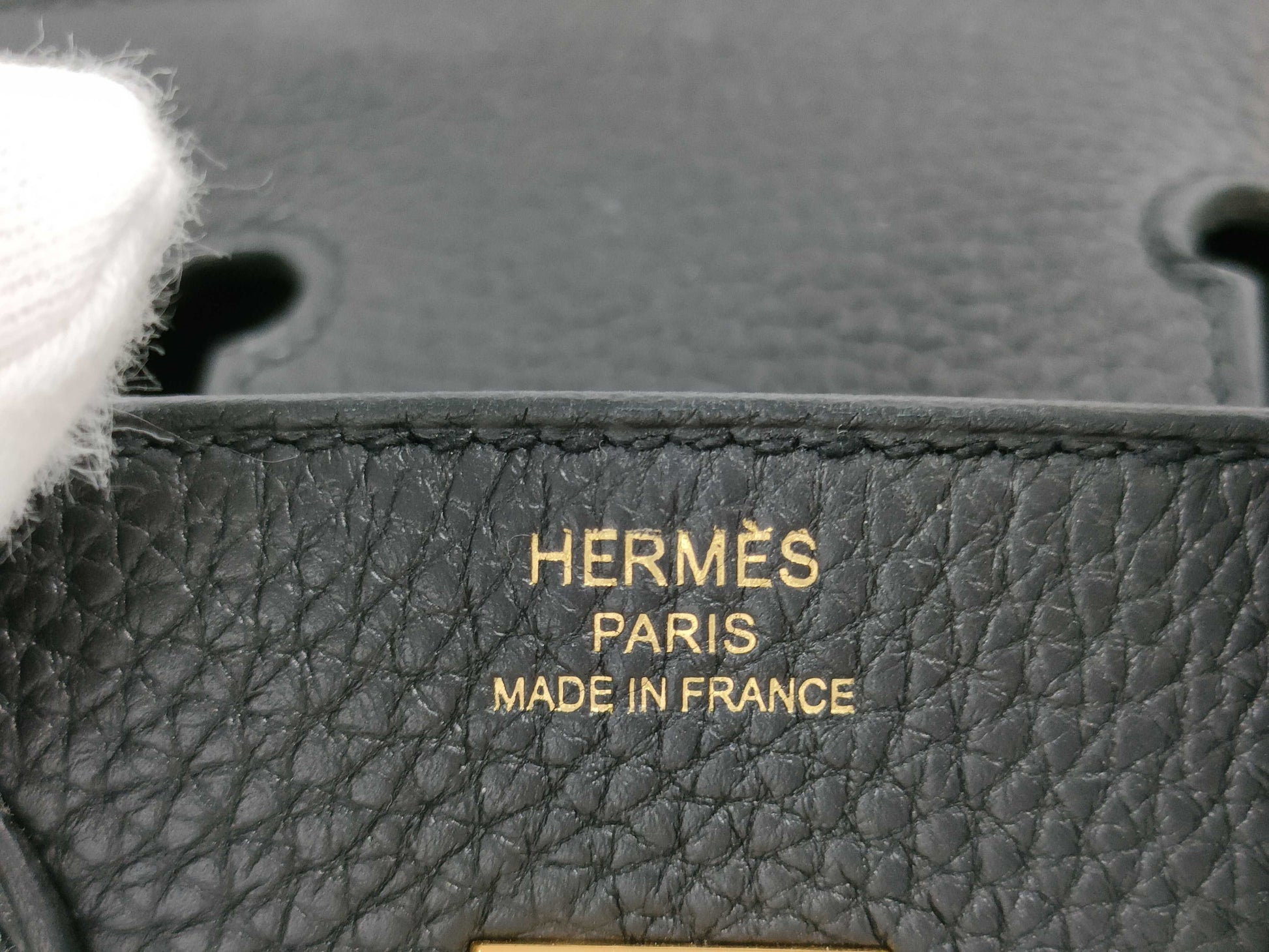 HERMES Birkin 25 Togo Black Gold Hardware Z Stamp Black Noir Handbag