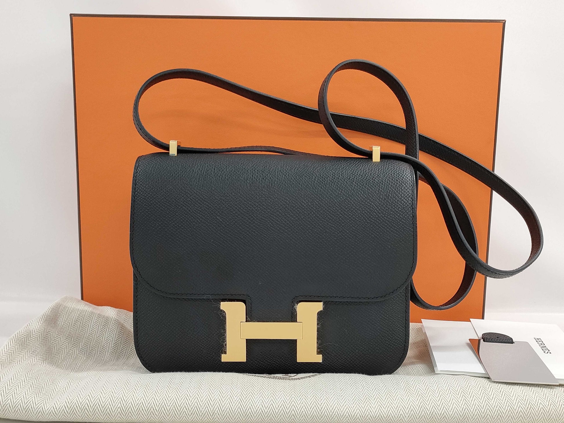 HERMES Constance Mini Miroir Epson Black Gold Hardware B Stamp Black Noir Shoulder Bag
