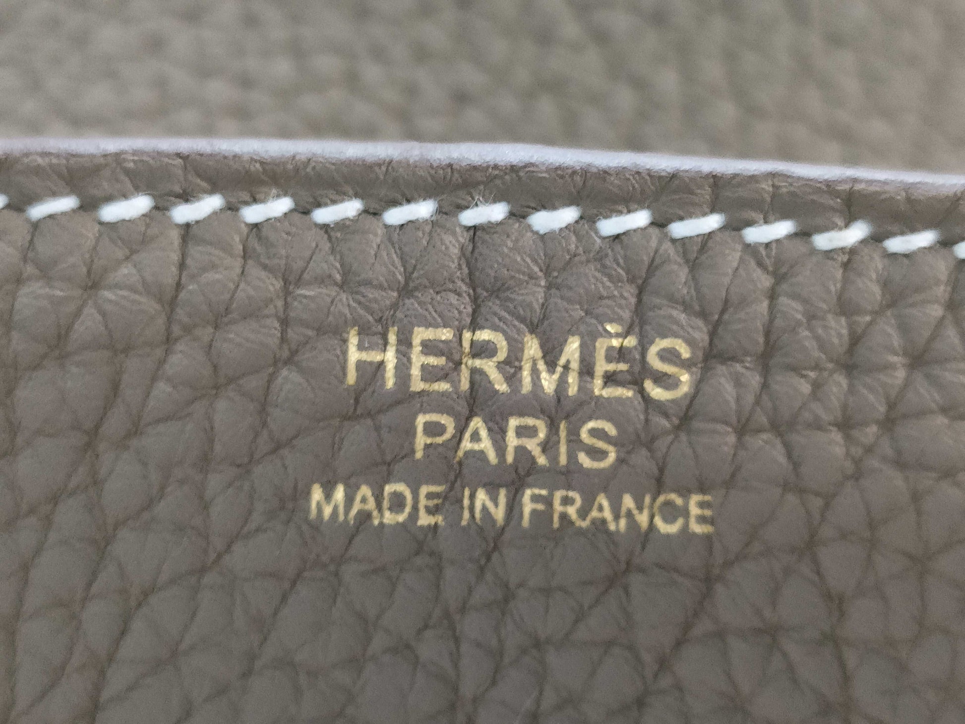 HERMES Birkin 30 Etoupe Togo Gold Hardware W Stamp Handbag