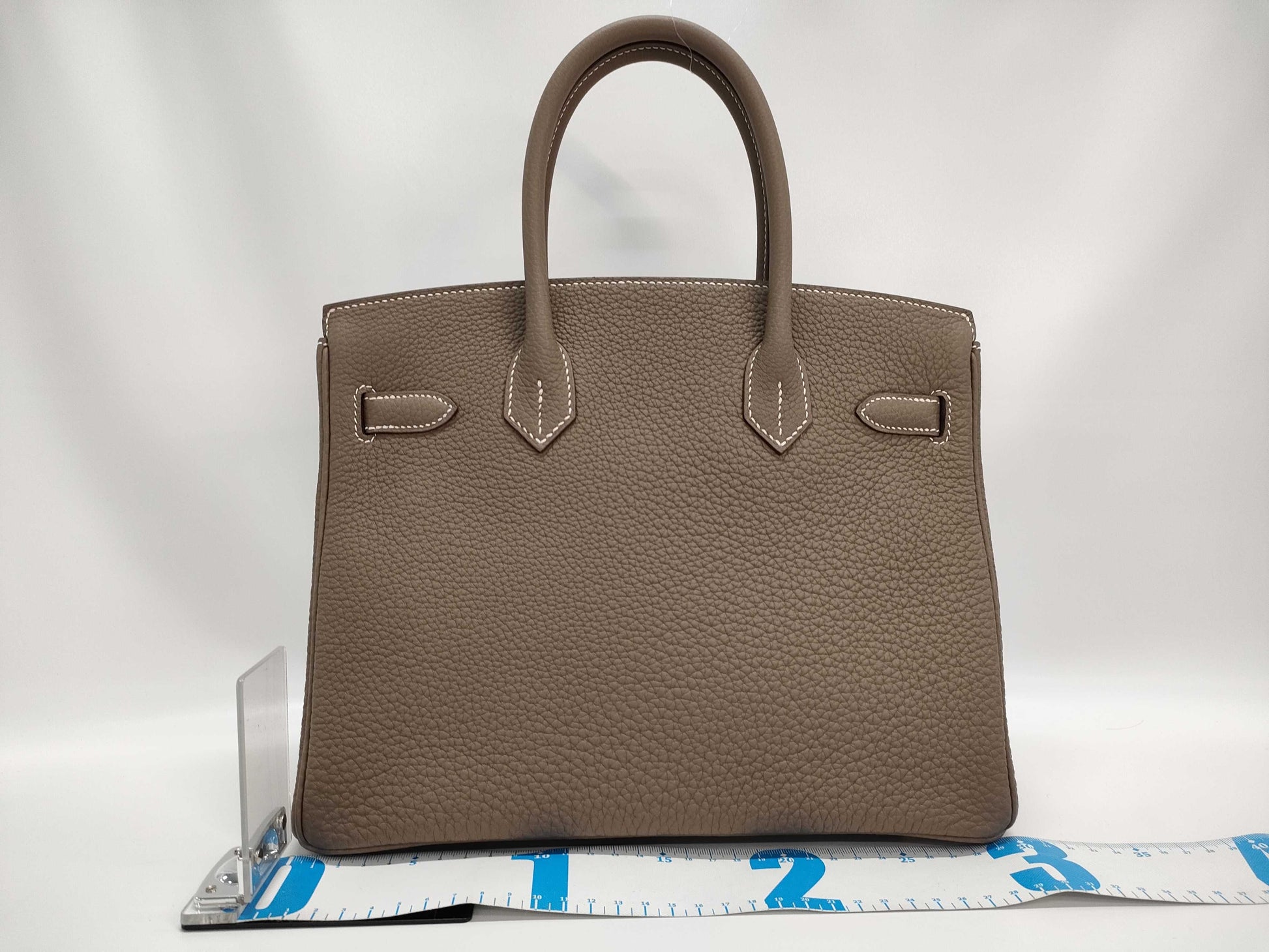 HERMES Birkin 30 Etoupe Togo Gold Hardware W Stamp Handbag