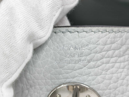 HERMES Lindy 26 Shoulder Bag in Taurillon Clemence Blue Pale with U Stamp and Silver Hardware