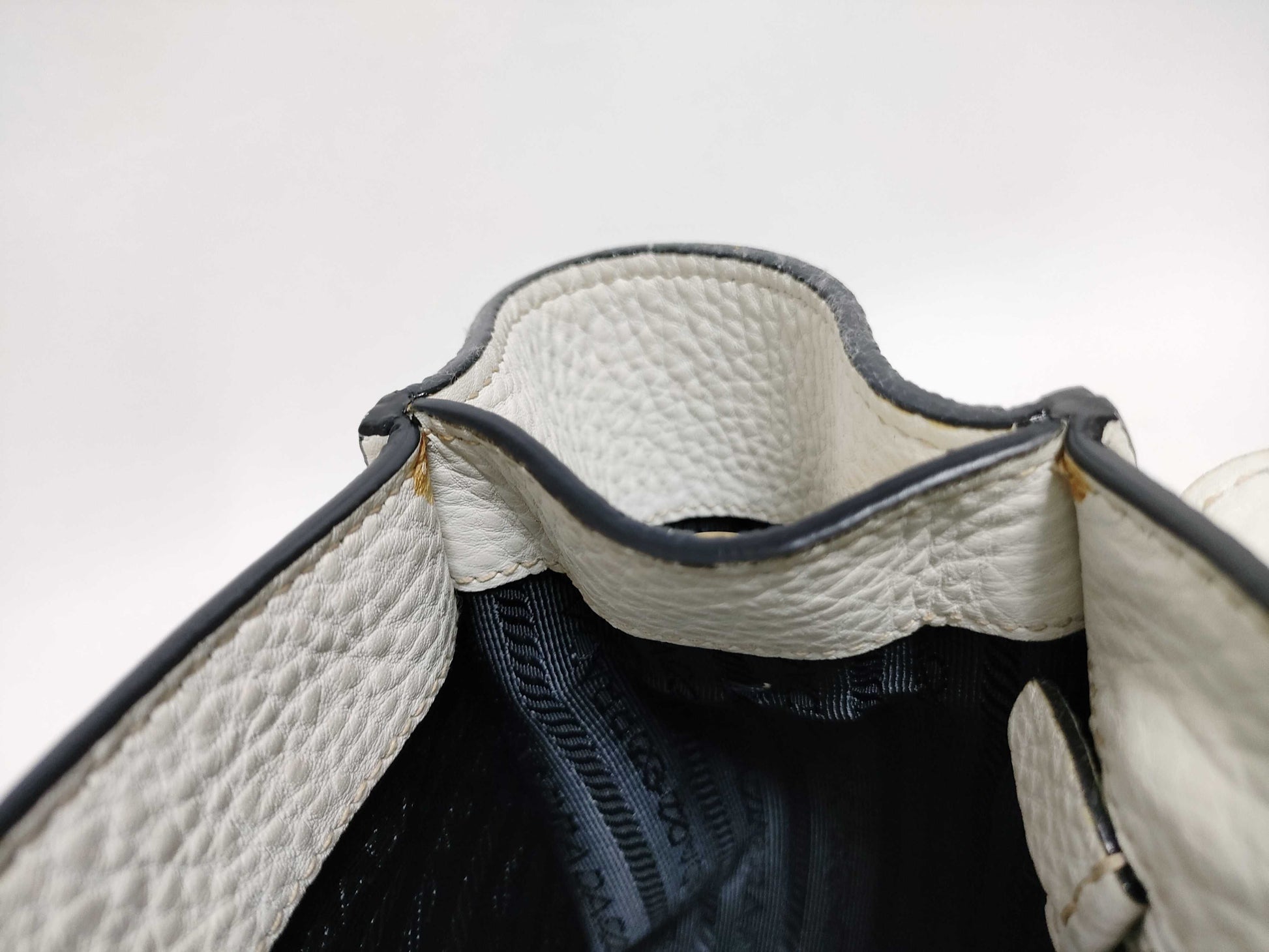 PRADA Prada Leather 2-Way Handbag White BT0962 Handbag