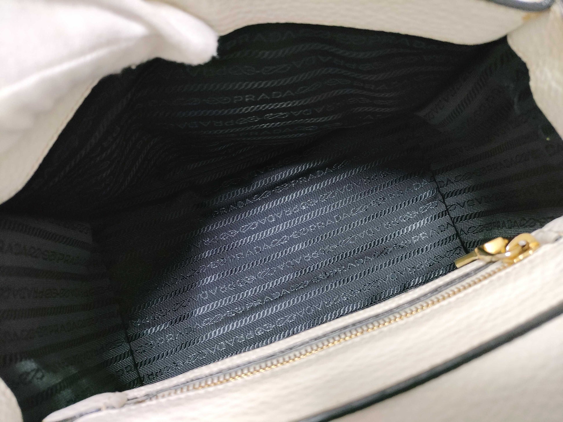 PRADA Prada Leather 2-Way Handbag White BT0962 Handbag