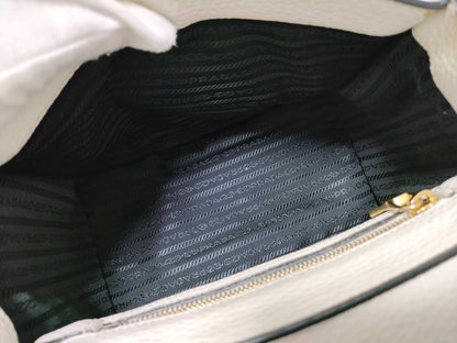 PRADA Prada Leather 2-Way Handbag White BT0962 Handbag