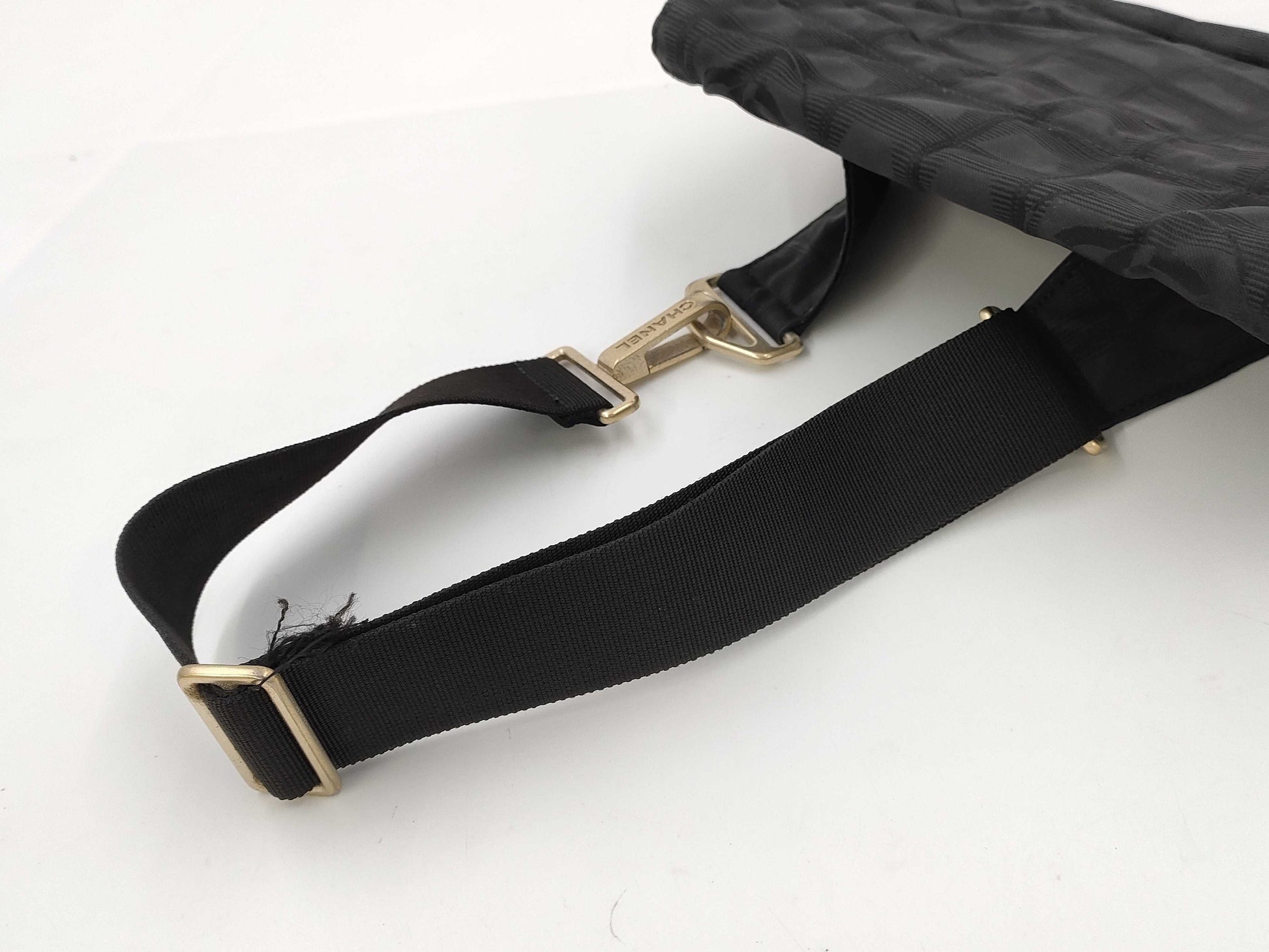 CHANEL Travel Line Nylon Body Bag, Black, Waist Bag