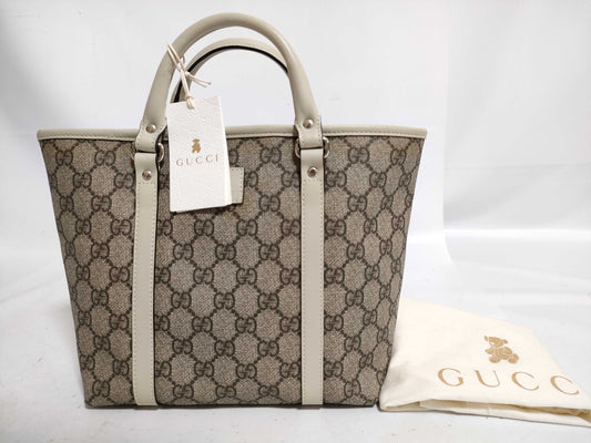GUCCI Kids' GG Supreme Handbag, Beige, 297557