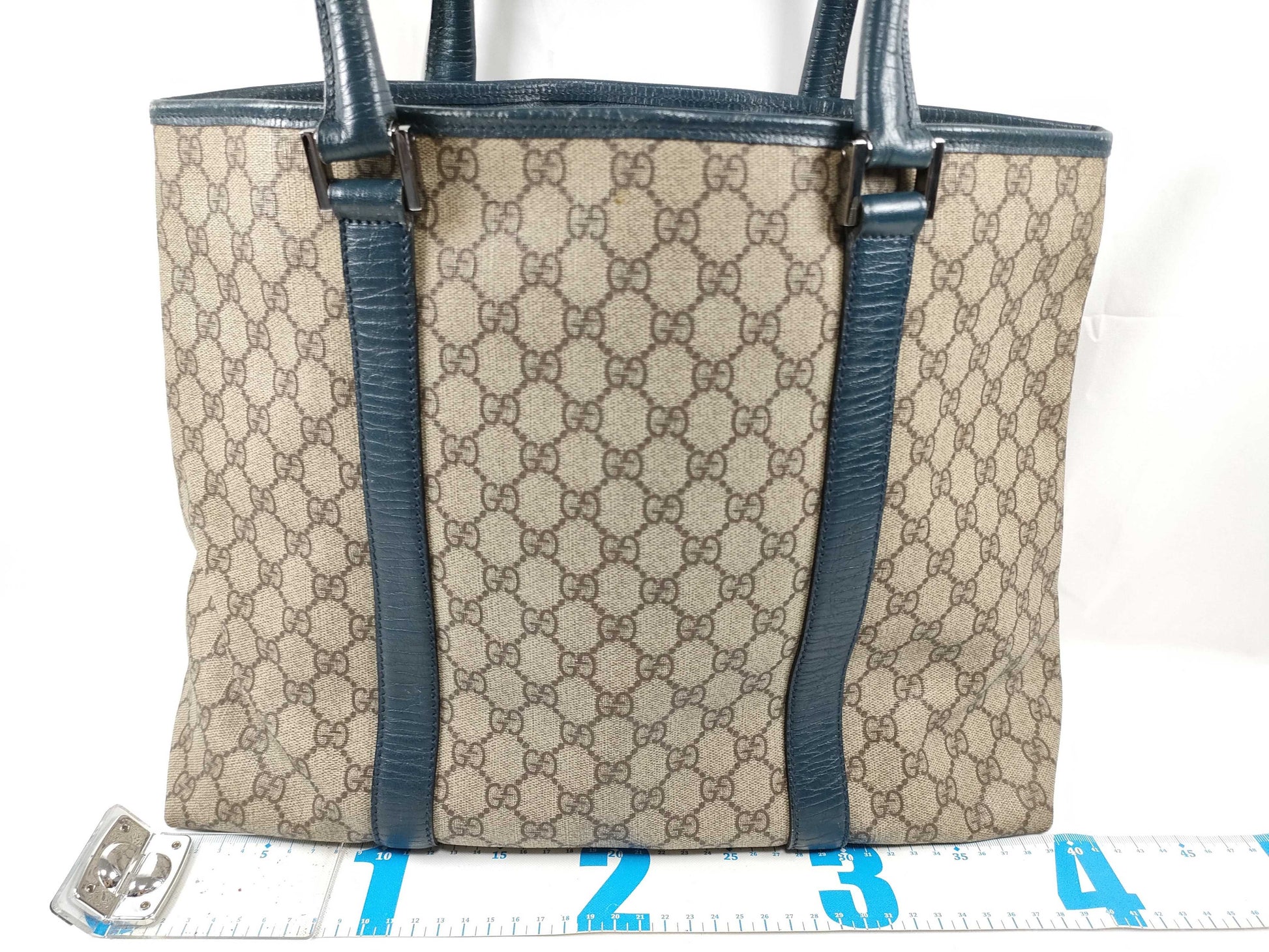 GUCCI ID - Gucci GG Supreme PVC x leather Tote bag
