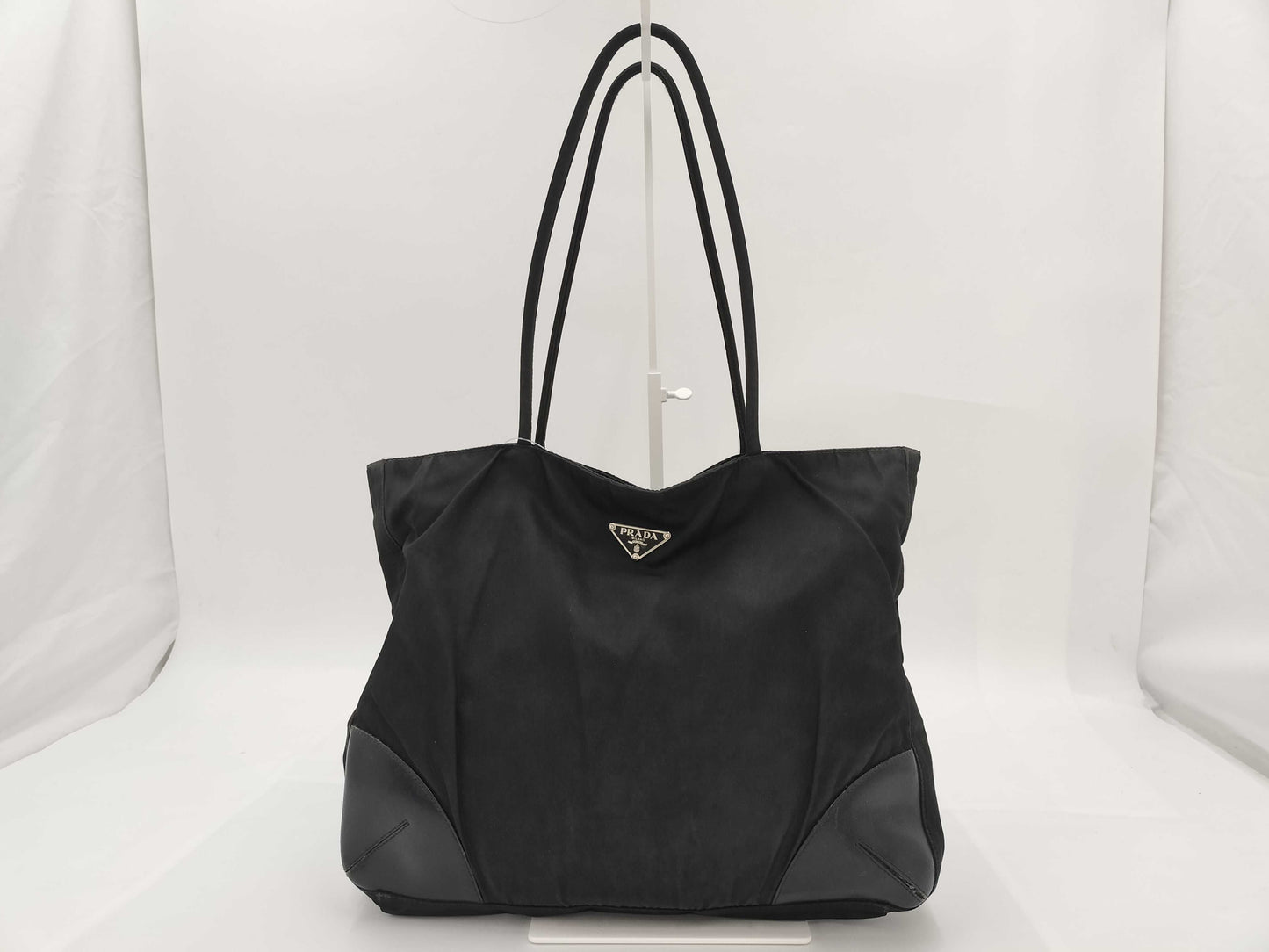 PRADA Triangle Logo Tote Bag