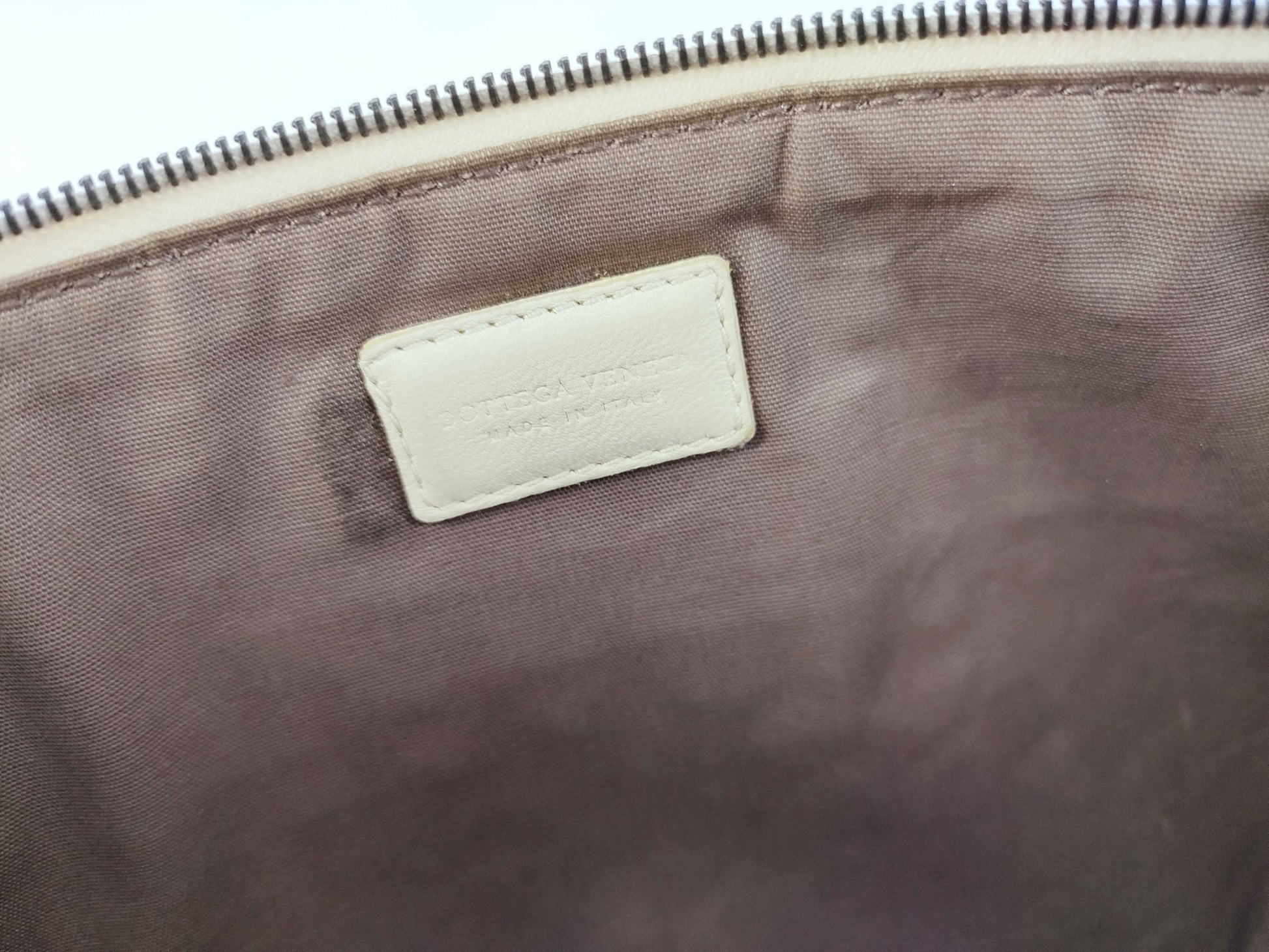 BOTTEGA VENETA Intrecciato Fringed Leather Clutch Bag White