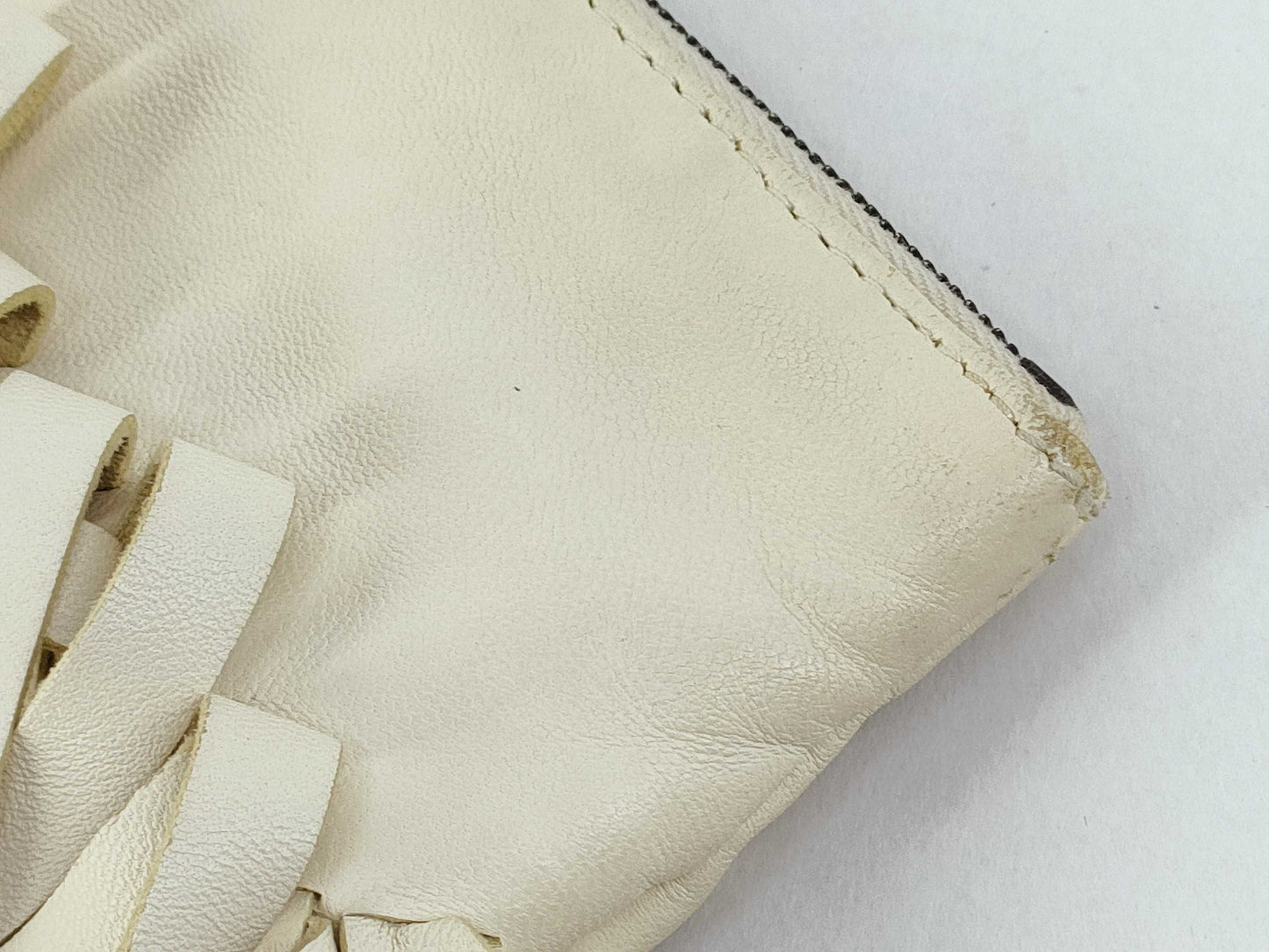 BOTTEGA VENETA Intrecciato Fringed Leather Clutch Bag White