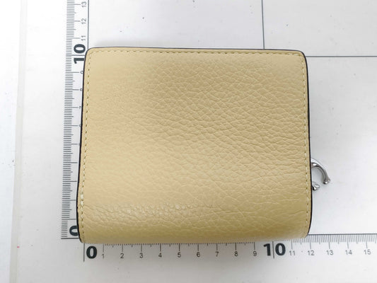 COACH Leather Bifold Wallet CBN90 Yellow Beige
