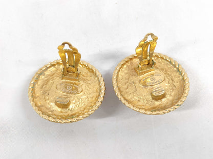 CHANEL Faux Pearl Earrings GP Gold Earrings
