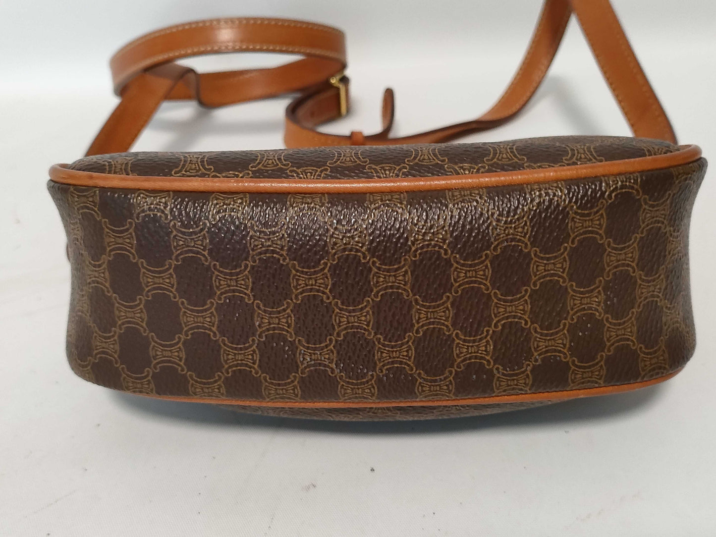 CELINE Macadam PVC and Leather Shoulder Bag M09 Brown Shoulder Bag