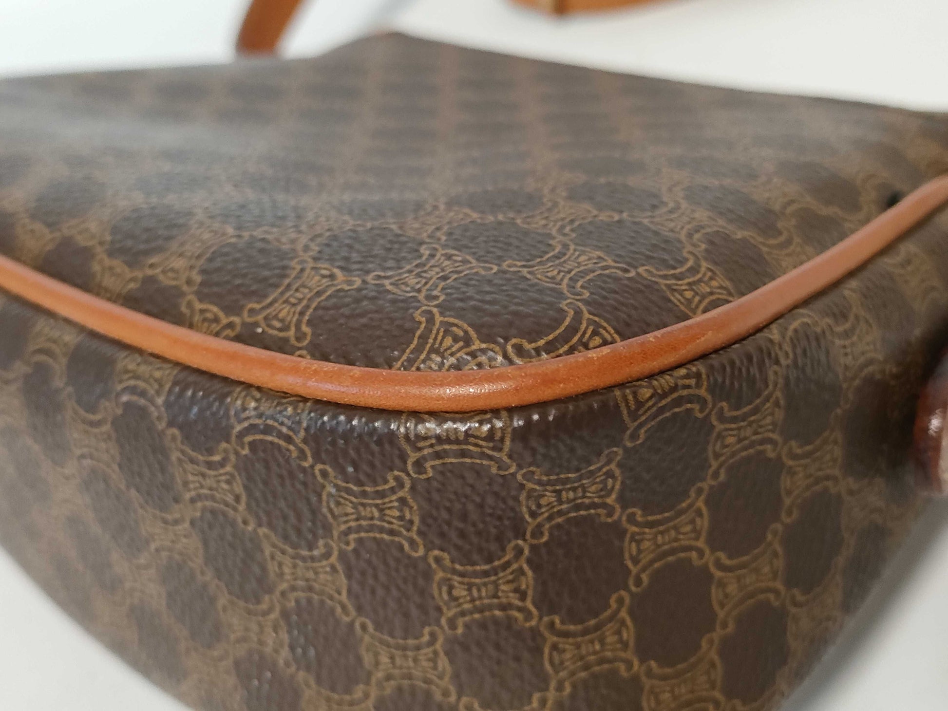 CELINE Macadam PVC and Leather Shoulder Bag M09 Brown Shoulder Bag