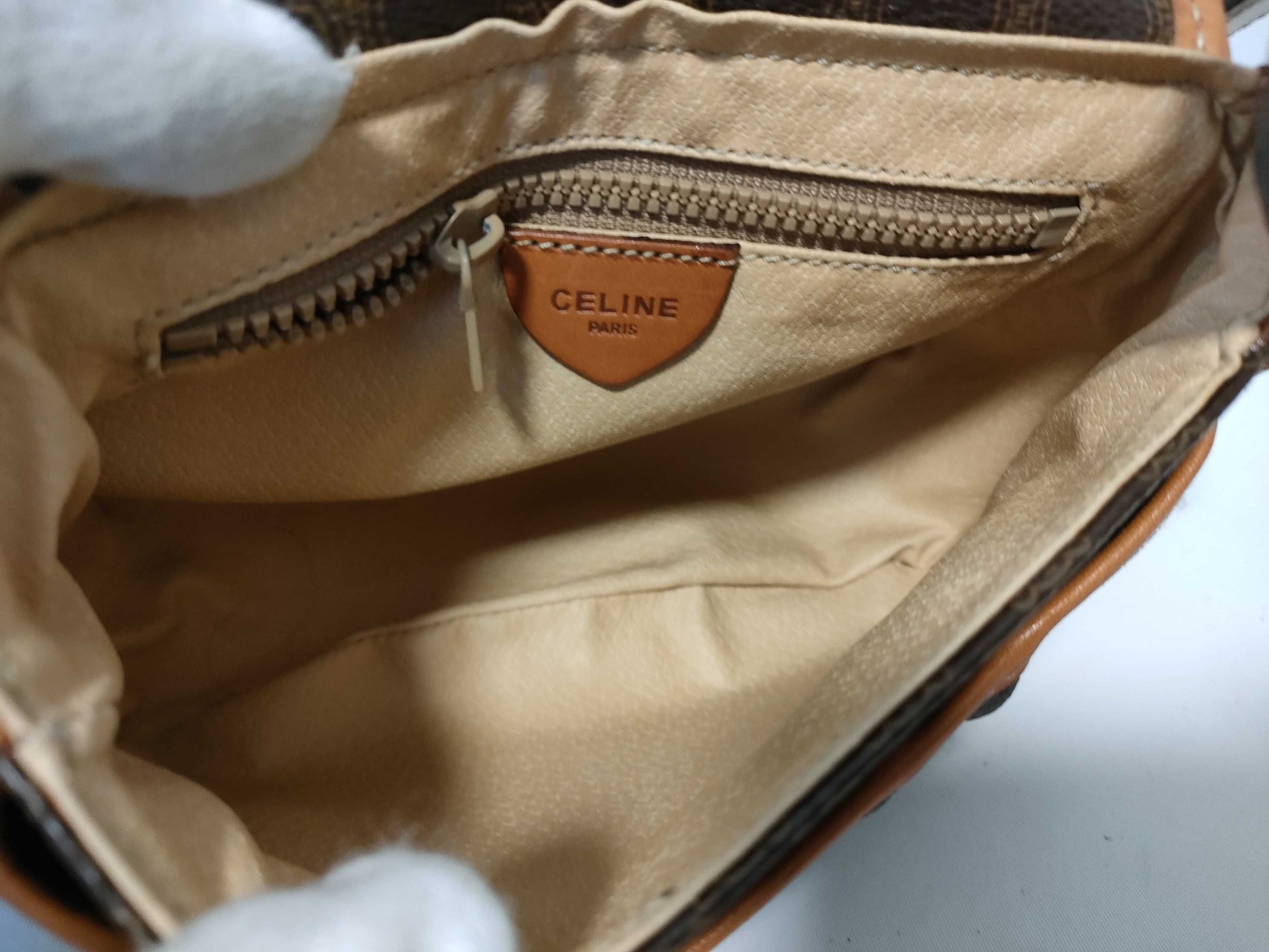 CELINE Macadam PVC and Leather Shoulder Bag M09 Brown Shoulder Bag