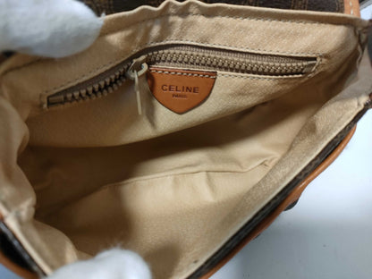 CELINE Macadam PVC and Leather Shoulder Bag M09 Brown Shoulder Bag