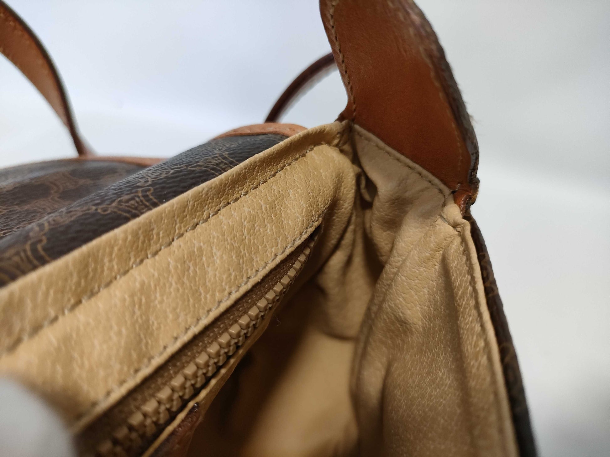 CELINE Macadam PVC and Leather Shoulder Bag M09 Brown Shoulder Bag
