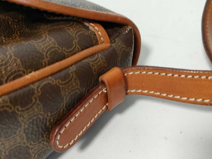 CELINE Macadam PVC and Leather Shoulder Bag M09 Brown Shoulder Bag