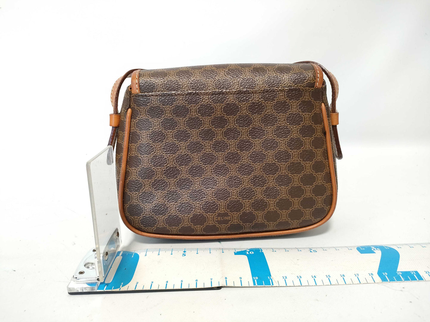 CELINE Macadam PVC and Leather Shoulder Bag M09 Brown Shoulder Bag